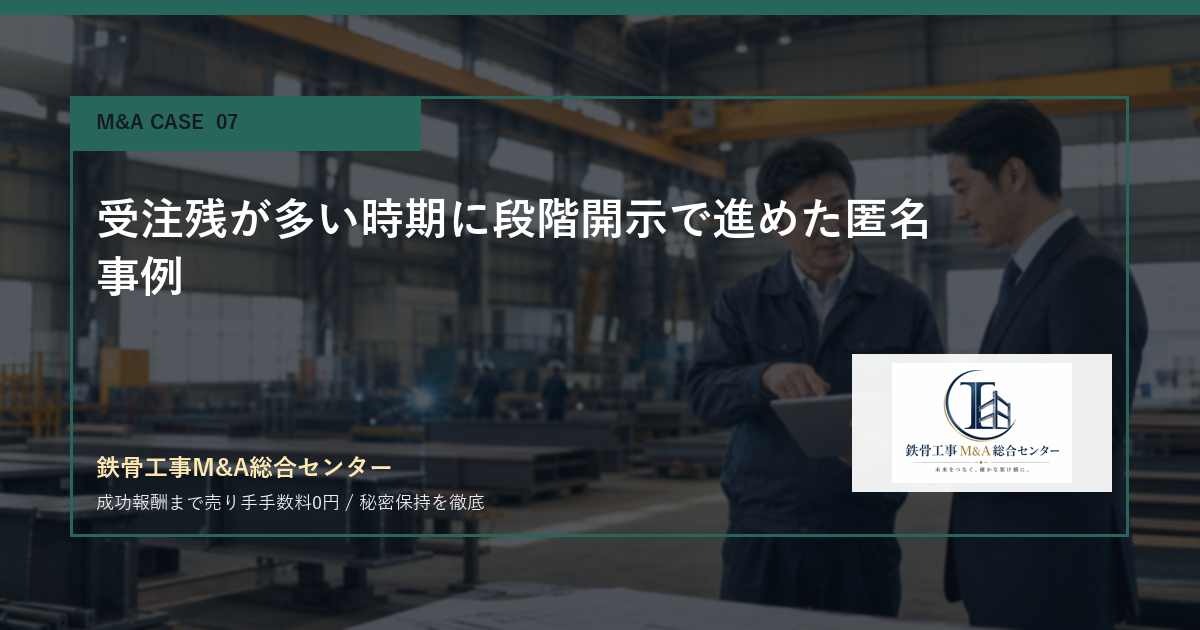 受注残が多い時期に段階開示で進めた匿名事例のアイキャッチ画像