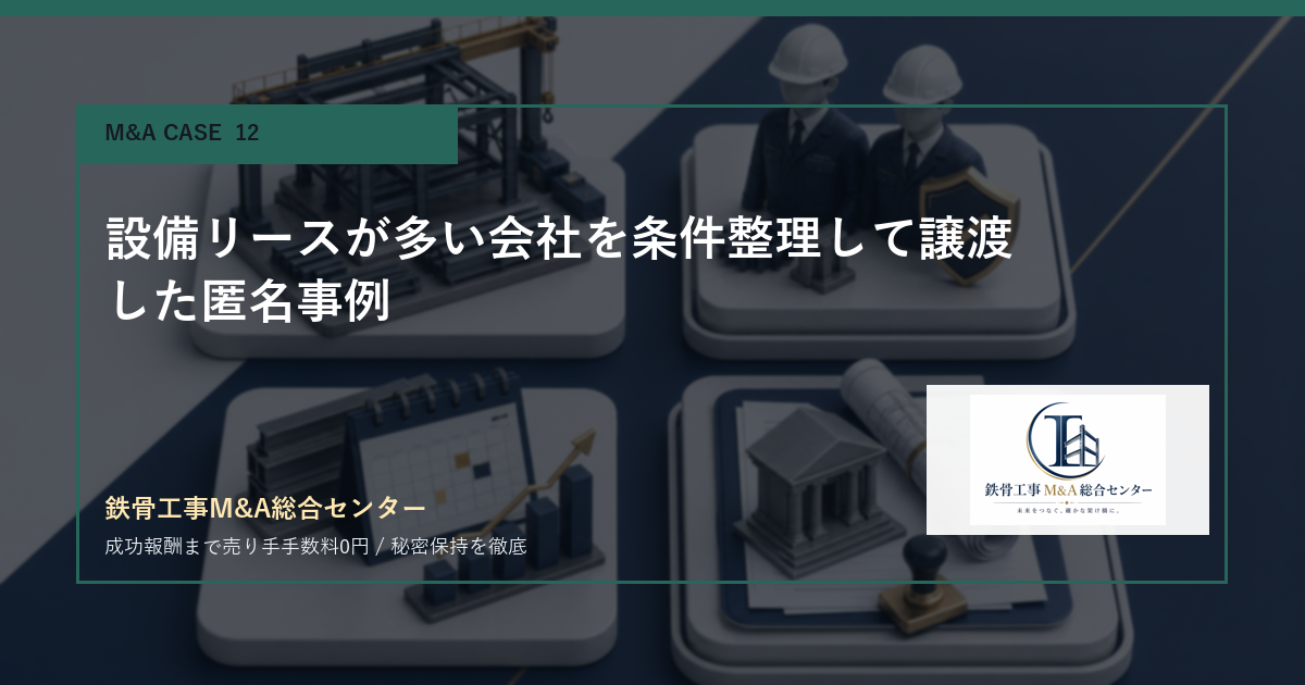 設備リースが多い会社を条件整理して譲渡した匿名事例のアイキャッチ画像