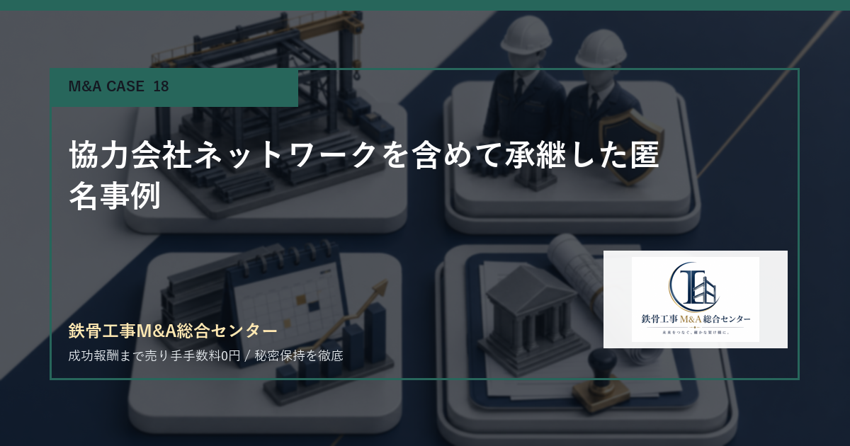 協力会社ネットワークを含めて承継した匿名事例のアイキャッチ画像