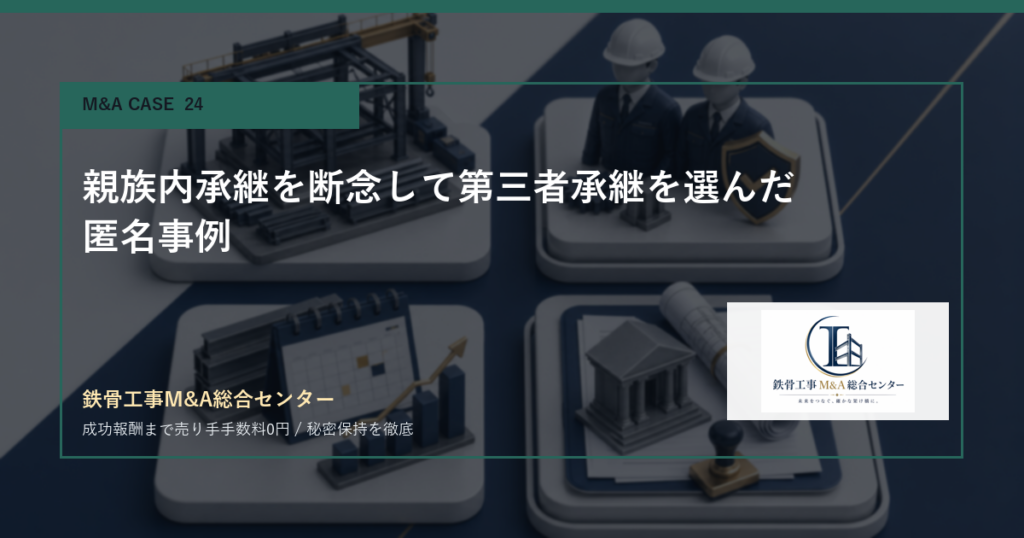 親族内承継を断念して第三者承継を選んだ匿名事例のアイキャッチ画像
