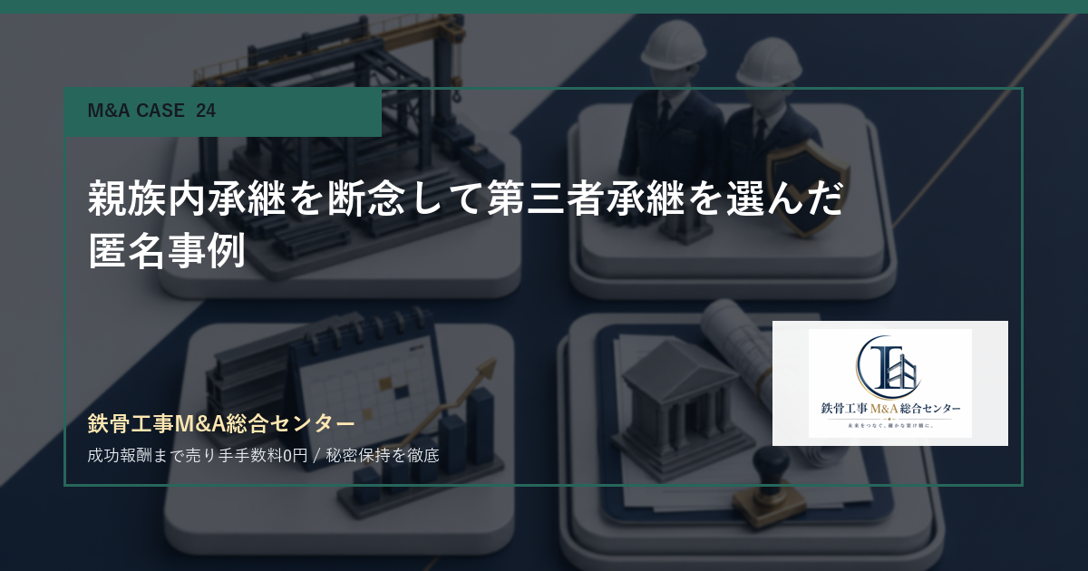 親族内承継を断念して第三者承継を選んだ匿名事例のアイキャッチ画像