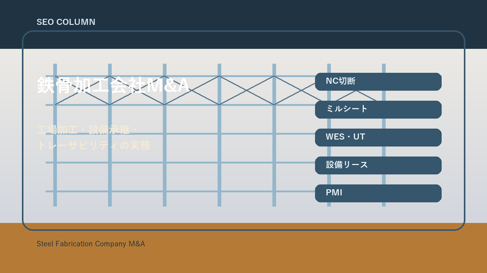 鉄骨加工会社M&Aにおける工場加工と設備承継の実務を表現したアイキャッチ画像